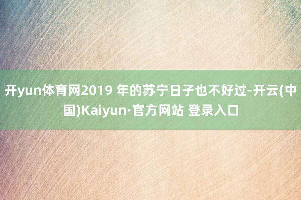 开yun体育网2019 年的苏宁日子也不好过-开云(中国)Kaiyun·官方网站 登录入口