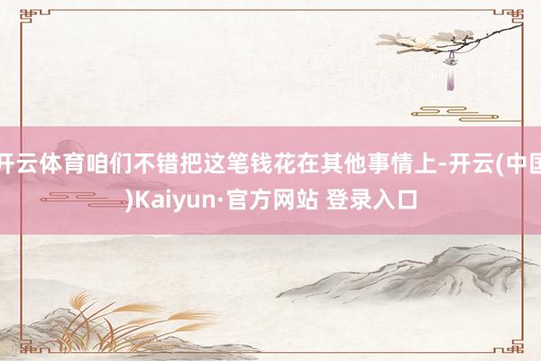 开云体育咱们不错把这笔钱花在其他事情上-开云(中国)Kaiyun·官方网站 登录入口