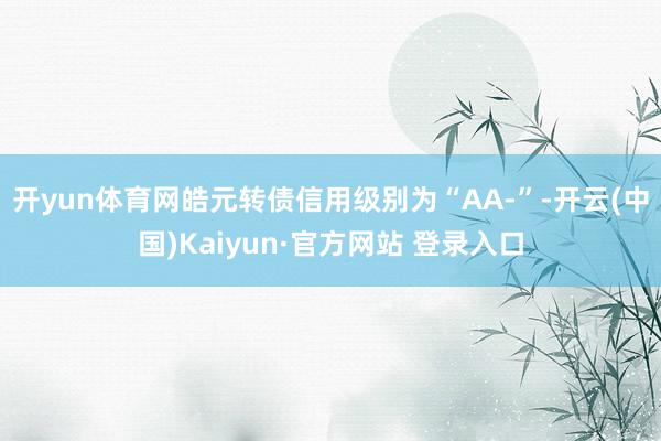开yun体育网皓元转债信用级别为“AA-”-开云(中国)Kaiyun·官方网站 登录入口
