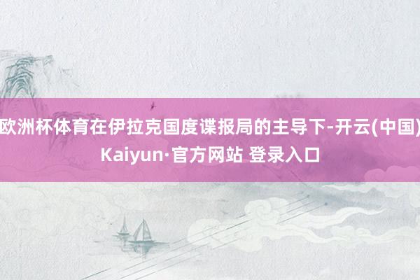 欧洲杯体育在伊拉克国度谍报局的主导下-开云(中国)Kaiyun·官方网站 登录入口