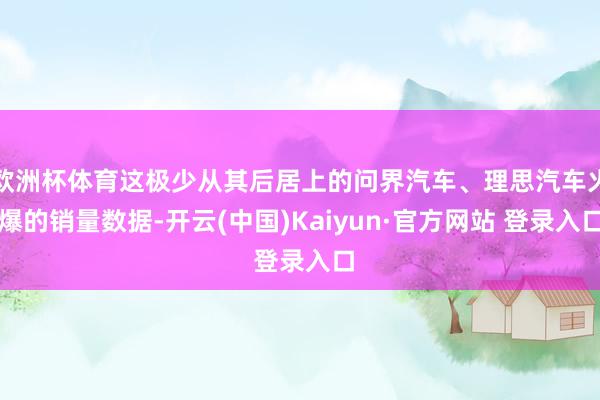 欧洲杯体育这极少从其后居上的问界汽车、理思汽车火爆的销量数据-开云(中国)Kaiyun·官方网站 登录入口