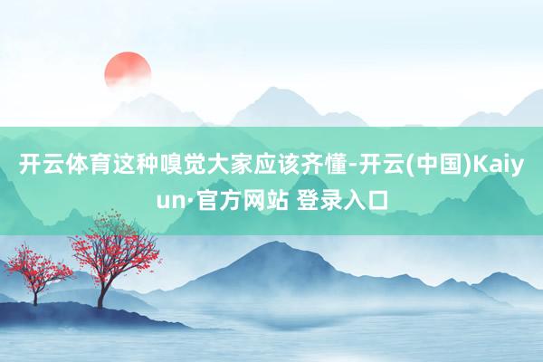 开云体育这种嗅觉大家应该齐懂-开云(中国)Kaiyun·官方网站 登录入口