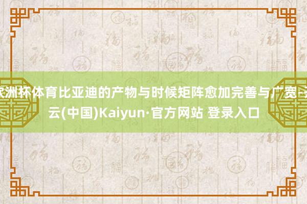 欧洲杯体育比亚迪的产物与时候矩阵愈加完善与广宽-开云(中国)Kaiyun·官方网站 登录入口