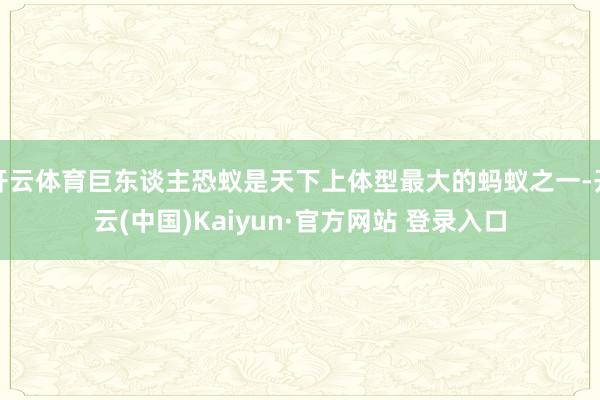开云体育巨东谈主恐蚁是天下上体型最大的蚂蚁之一-开云(中国)Kaiyun·官方网站 登录入口