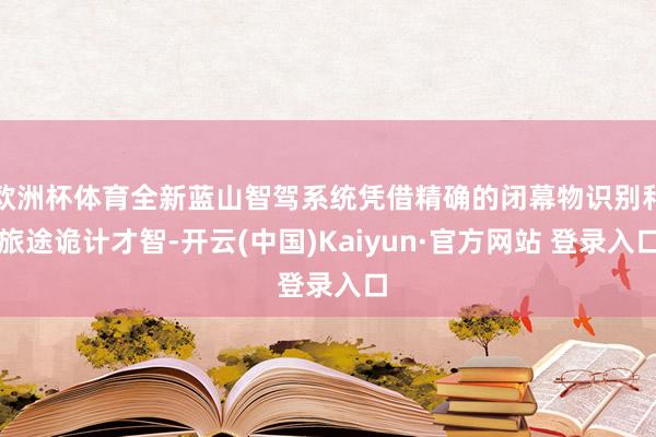 欧洲杯体育全新蓝山智驾系统凭借精确的闭幕物识别和旅途诡计才智-开云(中国)Kaiyun·官方网站 登录入口