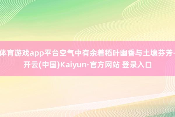 体育游戏app平台空气中有余着稻叶幽香与土壤芬芳-开云(中国)Kaiyun·官方网站 登录入口