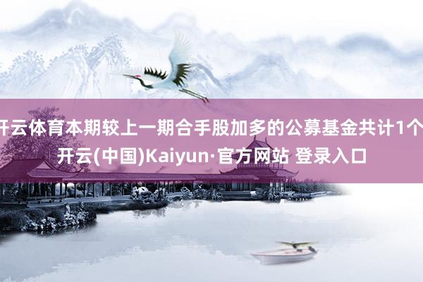 开云体育本期较上一期合手股加多的公募基金共计1个-开云(中国)Kaiyun·官方网站 登录入口