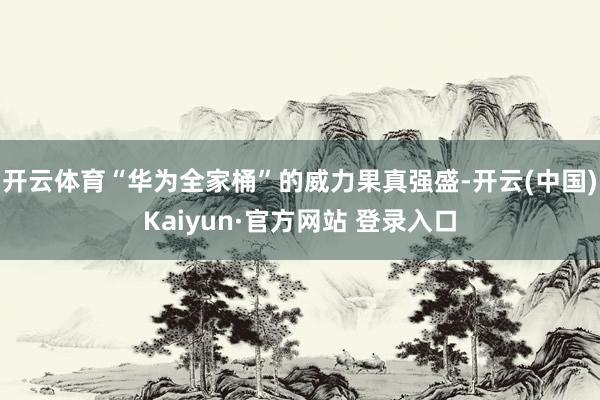 开云体育“华为全家桶”的威力果真强盛-开云(中国)Kaiyun·官方网站 登录入口