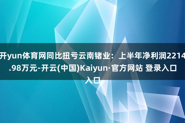 开yun体育网同比扭亏云南锗业：上半年净利润2214.98万元-开云(中国)Kaiyun·官方网站 登录入口