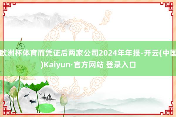 欧洲杯体育而凭证后两家公司2024年年报-开云(中国)Kaiyun·官方网站 登录入口