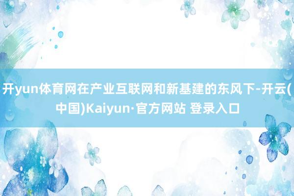 开yun体育网在产业互联网和新基建的东风下-开云(中国)Kaiyun·官方网站 登录入口