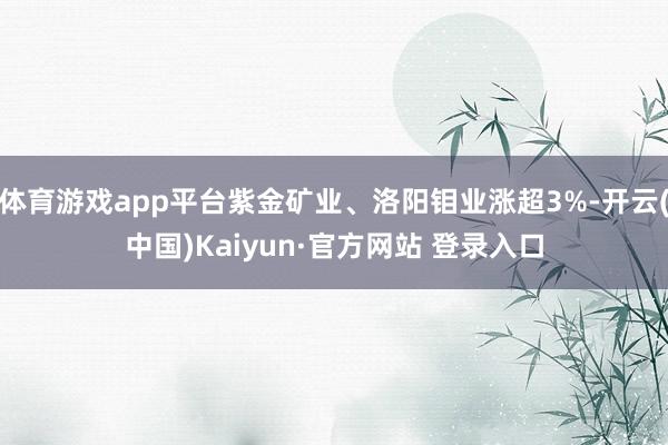 体育游戏app平台紫金矿业、洛阳钼业涨超3%-开云(中国)Kaiyun·官方网站 登录入口