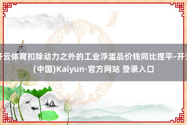 开云体育扣除动力之外的工业浮滥品价钱同比捏平-开云(中国)Kaiyun·官方网站 登录入口