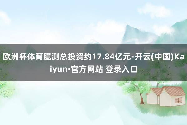 欧洲杯体育臆测总投资约17.84亿元-开云(中国)Kaiyun·官方网站 登录入口
