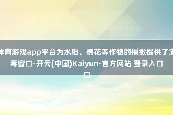 体育游戏app平台为水稻、棉花等作物的播撒提供了流毒窗口-开云(中国)Kaiyun·官方网站 登录入口