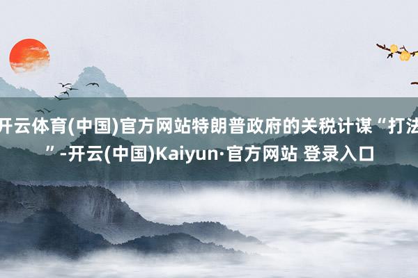 开云体育(中国)官方网站特朗普政府的关税计谋“打法”-开云(中国)Kaiyun·官方网站 登录入口